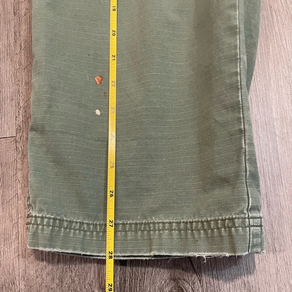 OOAK Army Green Capris With Polynesian Motif Embroidery & Paint Splatters - Picture 9 of 16